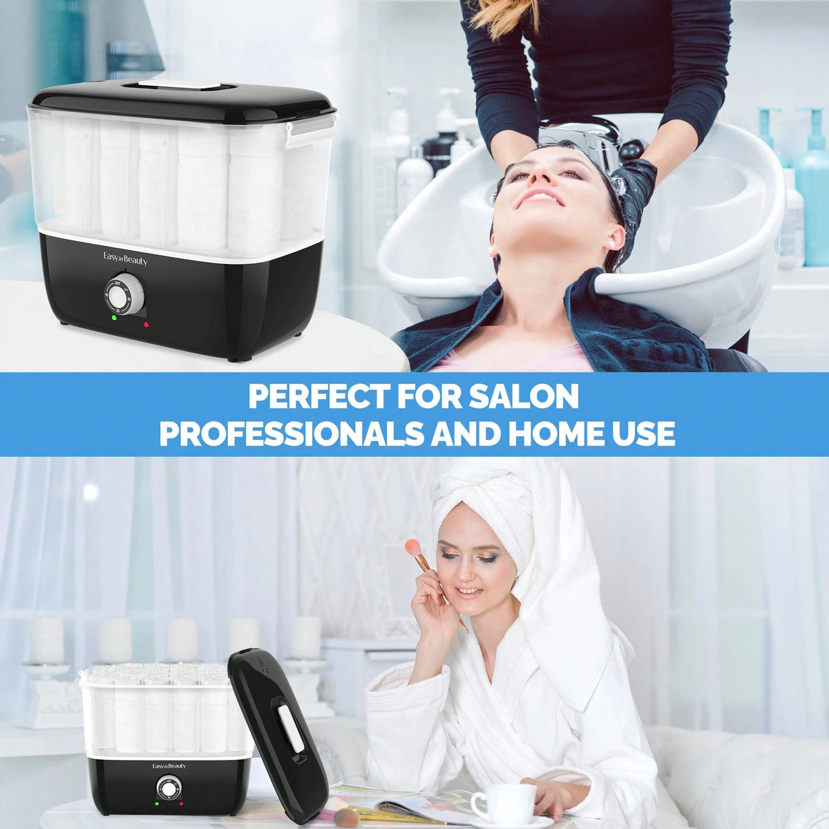 Hot Towel Warmer For Facials, Holds 16 Small Towels, 5L Portable Towel Steamer With Quickly Heating In 1-5 Mins, Auto Off Timer Foldable Towel Warmers For Spa, Barber, Manicures, Massage-Black