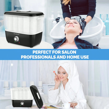 Hot Towel Warmer For Facials, Holds 16 Small Towels, 5L Portable Towel Steamer With Quickly Heating In 1-5 Mins, Auto Off Timer Foldable Towel Warmers For Spa, Barber, Manicures, Massage-Black