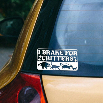 I Brake For Animals Car Window Sticker, Funny Outdoor Animal Stickers Suitable For Car Bumper Rearview Mirror- Cute Wildlife Lover Car Decor