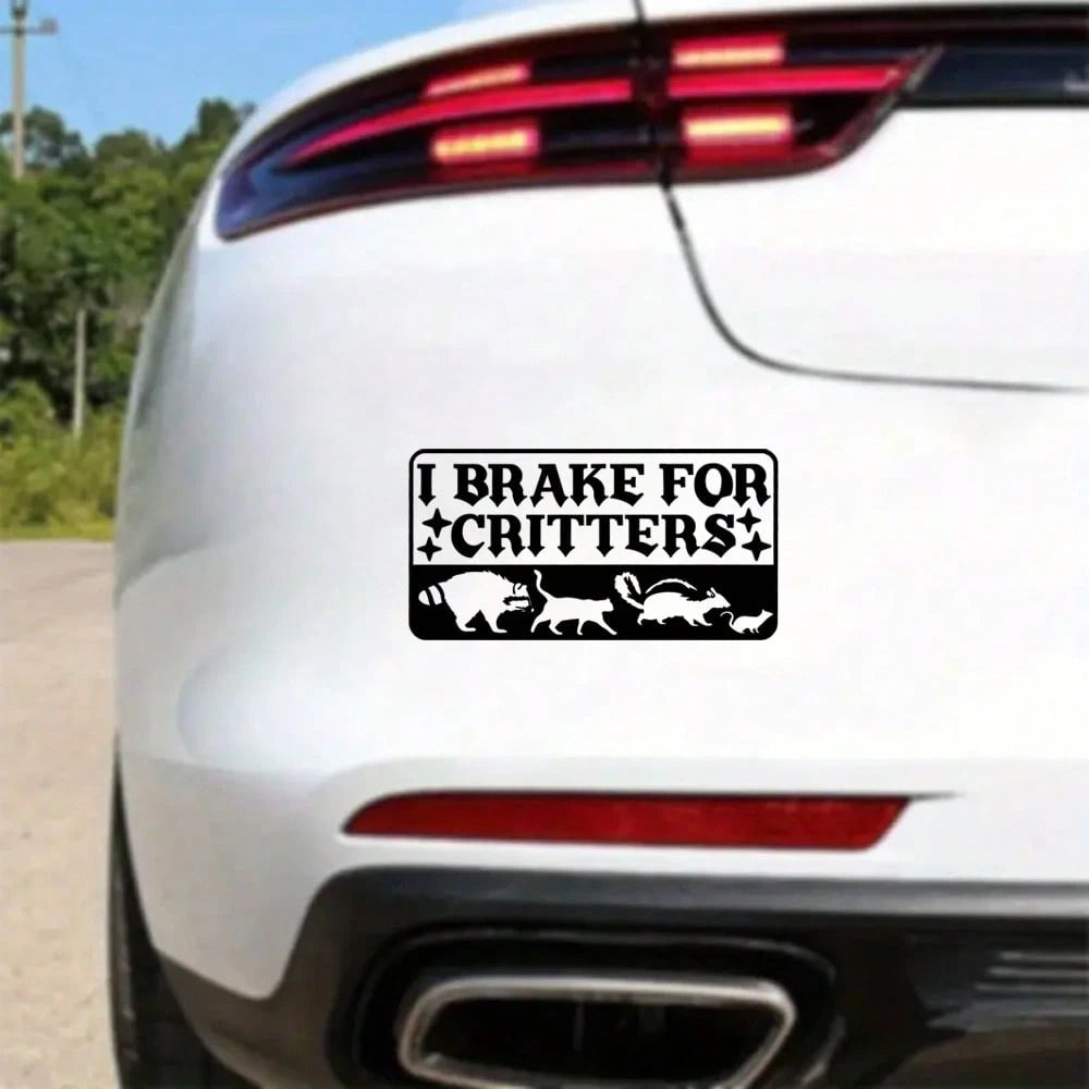 I Brake For Animals Car Window Sticker, Funny Outdoor Animal Stickers Suitable For Car Bumper Rearview Mirror- Cute Wildlife Lover Car Decor