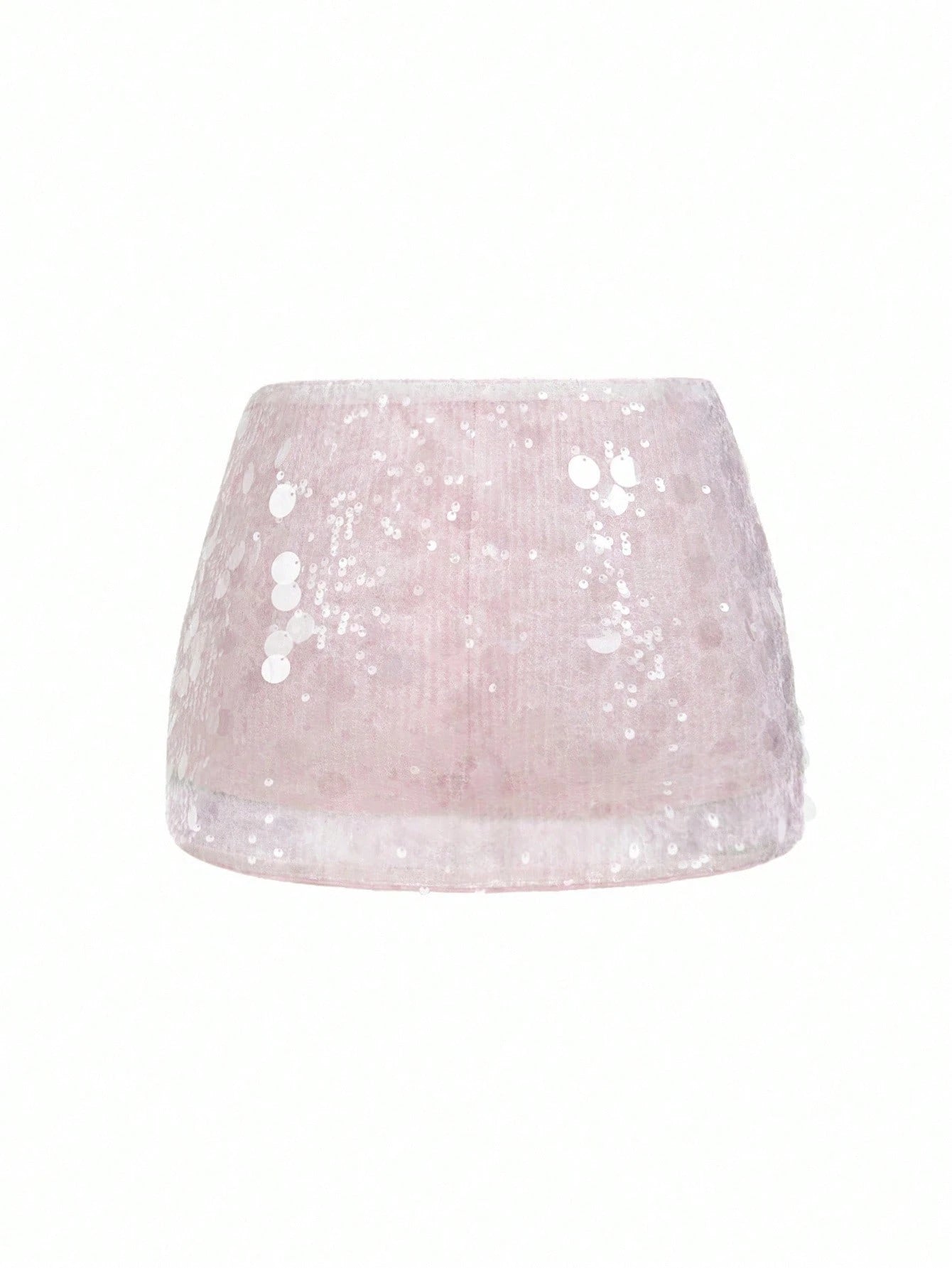 ICON Silver Low Rise Sequin Decor Bodycon Mini Skirt