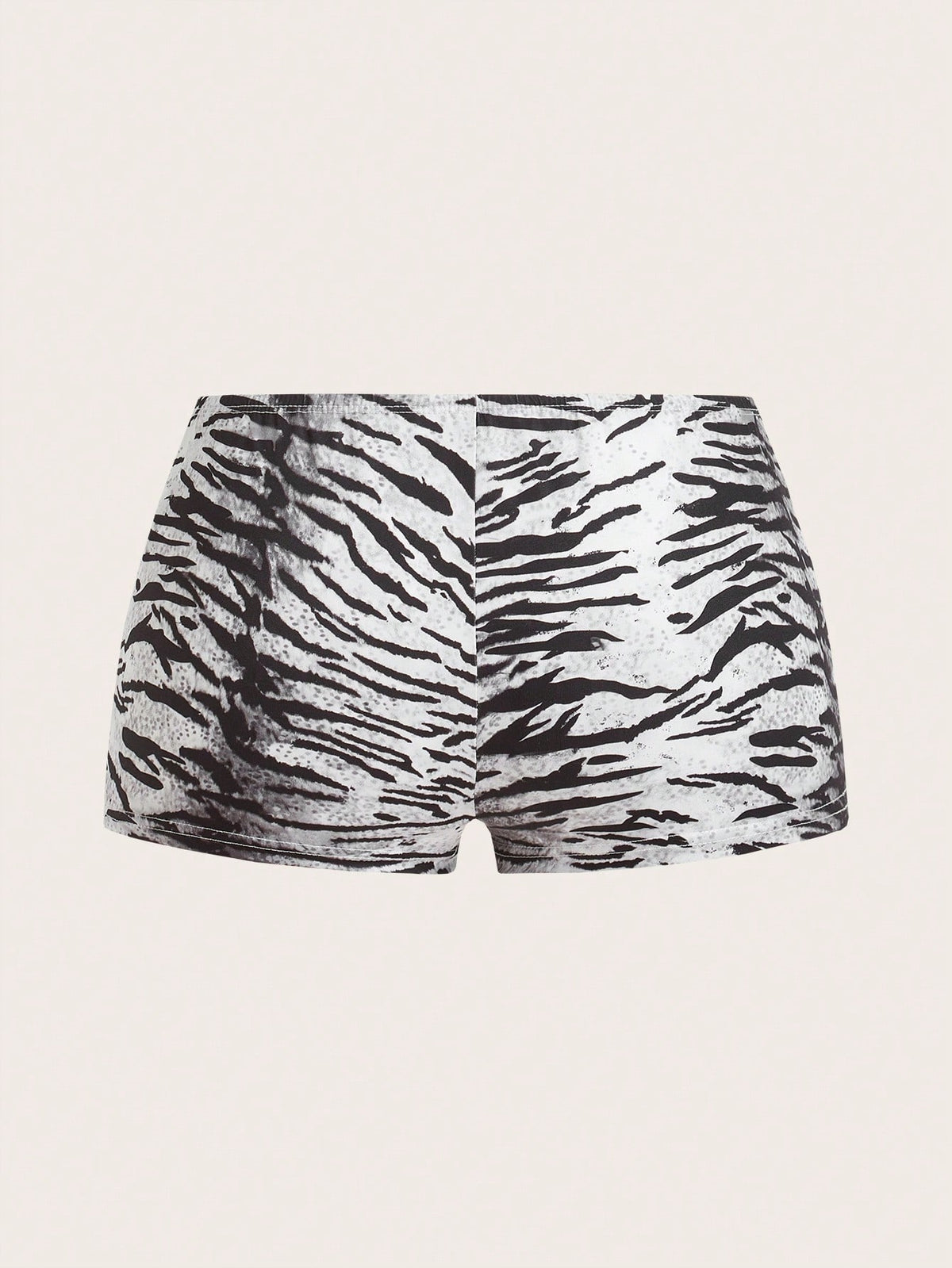 ICON Women's Short Shorts With Super Low Waist Tiger Pattern Print And Criss-Cross Straps