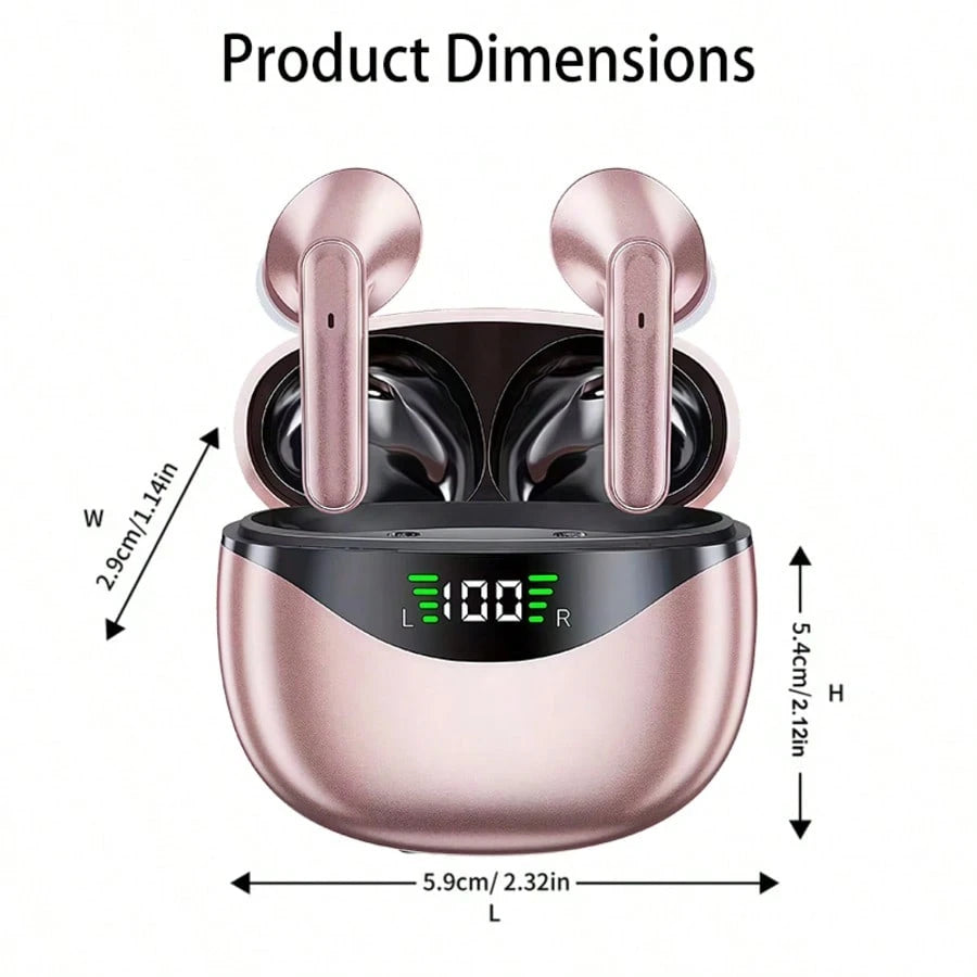 In Ear Wireless Earphones With Built-In Microphone, LED Digital Display, Type-C Charging,200mAh Battery,For Music, Gaming, Sports, And Fitness, A Great Holiday Gift
