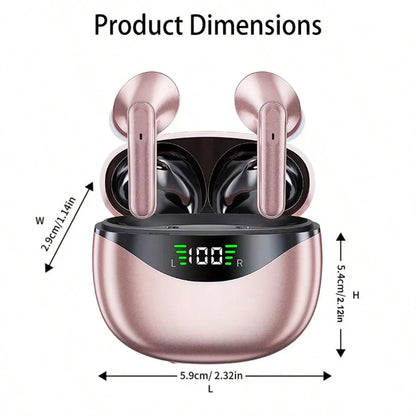 In Ear Wireless Earphones With Built-In Microphone, LED Digital Display, Type-C Charging,200mAh Battery,For Music, Gaming, Sports, And Fitness, A Great Holiday Gift