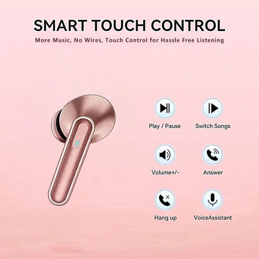 In Ear Wireless Earphones With Built-In Microphone, LED Digital Display, Type-C Charging,200mAh Battery,For Music, Gaming, Sports, And Fitness, A Great Holiday Gift