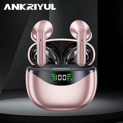 In Ear Wireless Earphones With Built-In Microphone, LED Digital Display, Type-C Charging,200mAh Battery,For Music, Gaming, Sports, And Fitness, A Great Holiday Gift
