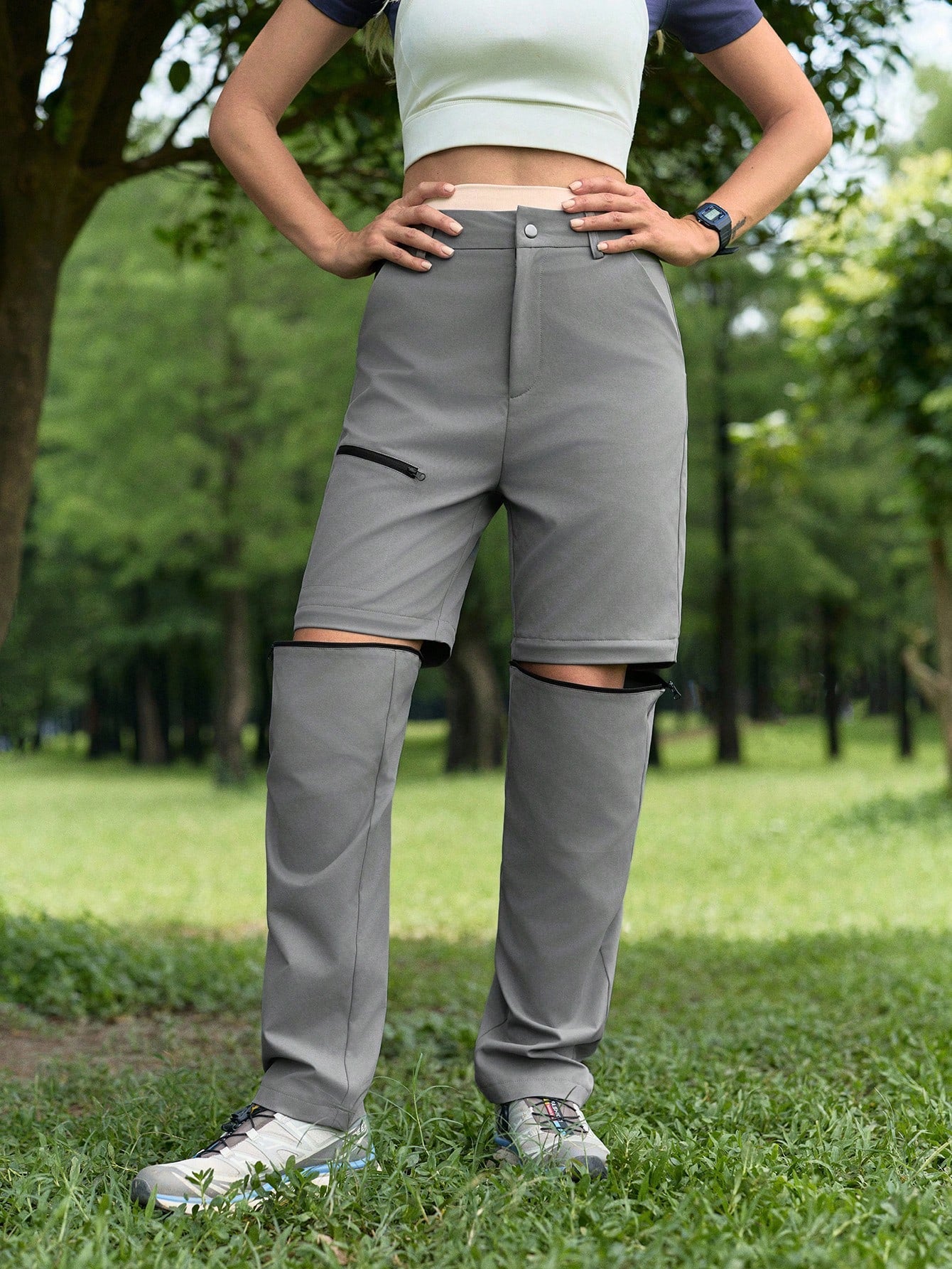 In My Nature Women's Casual Detachable Button Hiking Pants, Versatile Sports Wear