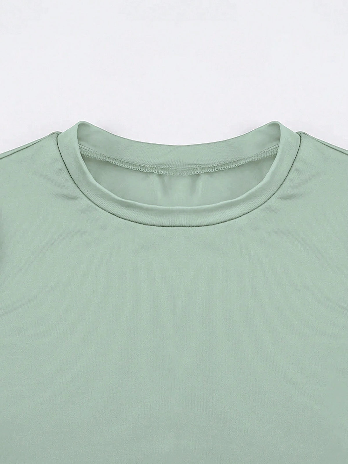 INAWLY Solva Women's Summer Solid Color Round Neck Short Sleeve Slim Fit Casual T-Shirt With Pleats Fall Cloth For Women