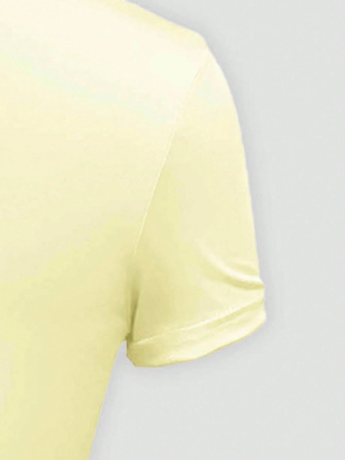 INAWLY Women Fruit & Coconut Print Fitted Short T-Shirt, Cream-Colored Summer Beach Vacation Ladies Top