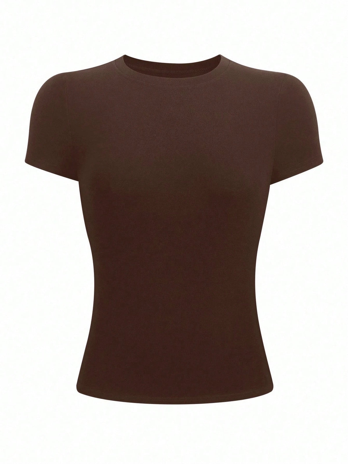 INAWLY Women's Casual Everyday Commute Solid Color Slim Fit Cap Sleeve T-Shirt