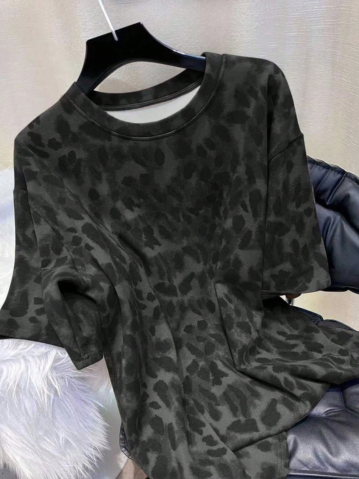 INAWLY Women's Casual Leopard Print Short Sleeve T-Shirt, Summer