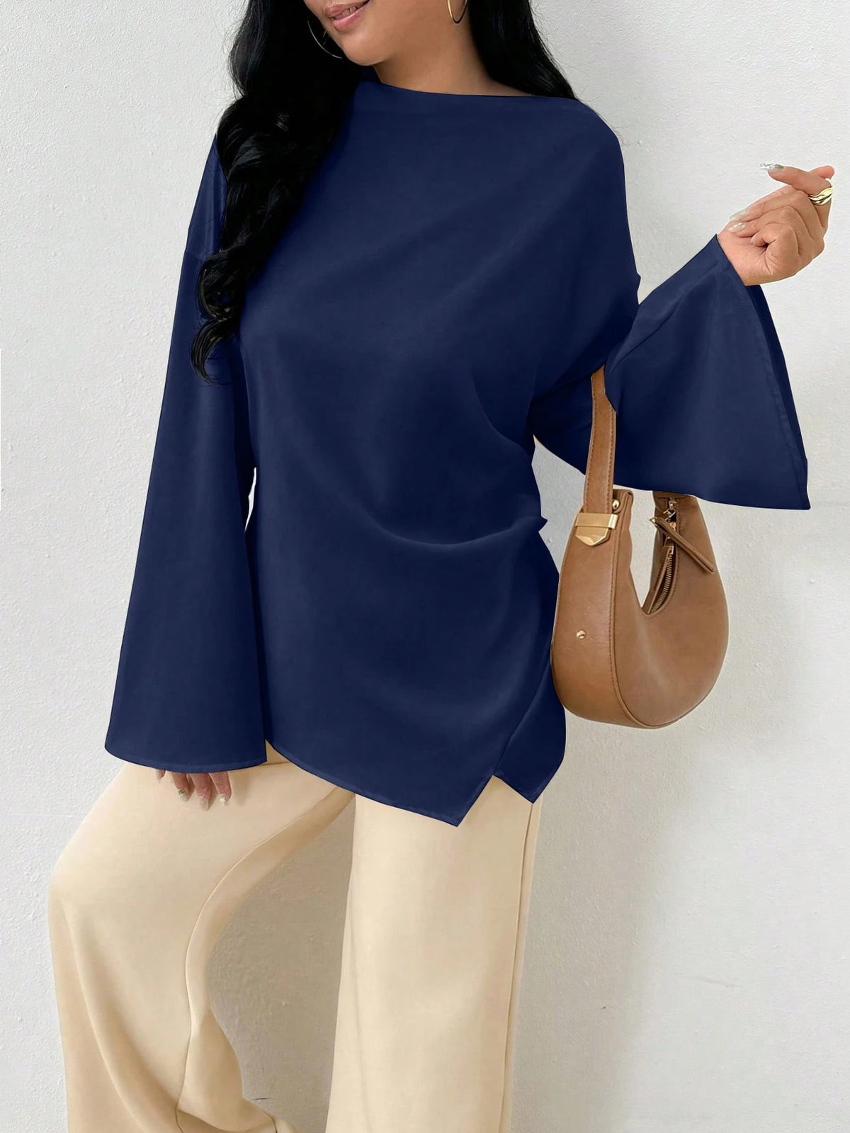 INAWLY Women's Elegant Commuting Mid-East Style Shirt For Daily Wear Fall Cloth For Women
