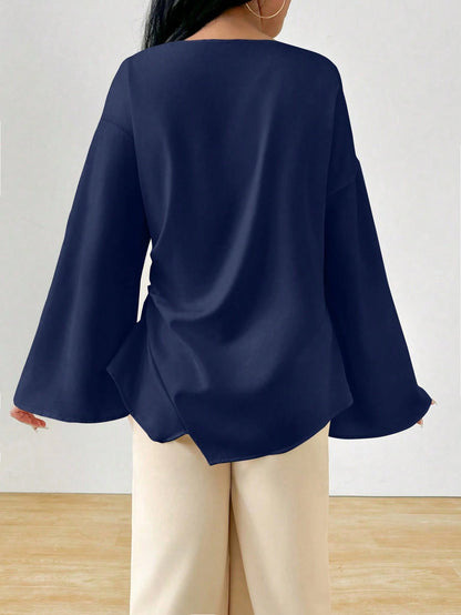 INAWLY Women's Elegant Commuting Mid-East Style Shirt For Daily Wear Fall Cloth For Women
