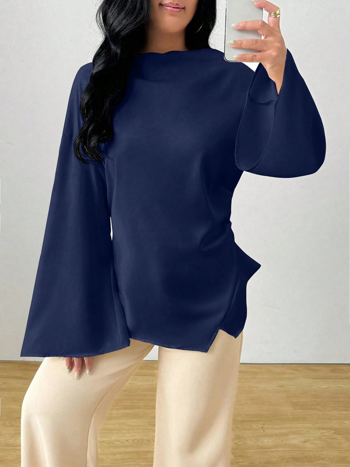 INAWLY Women's Elegant Commuting Mid-East Style Shirt For Daily Wear Fall Cloth For Women