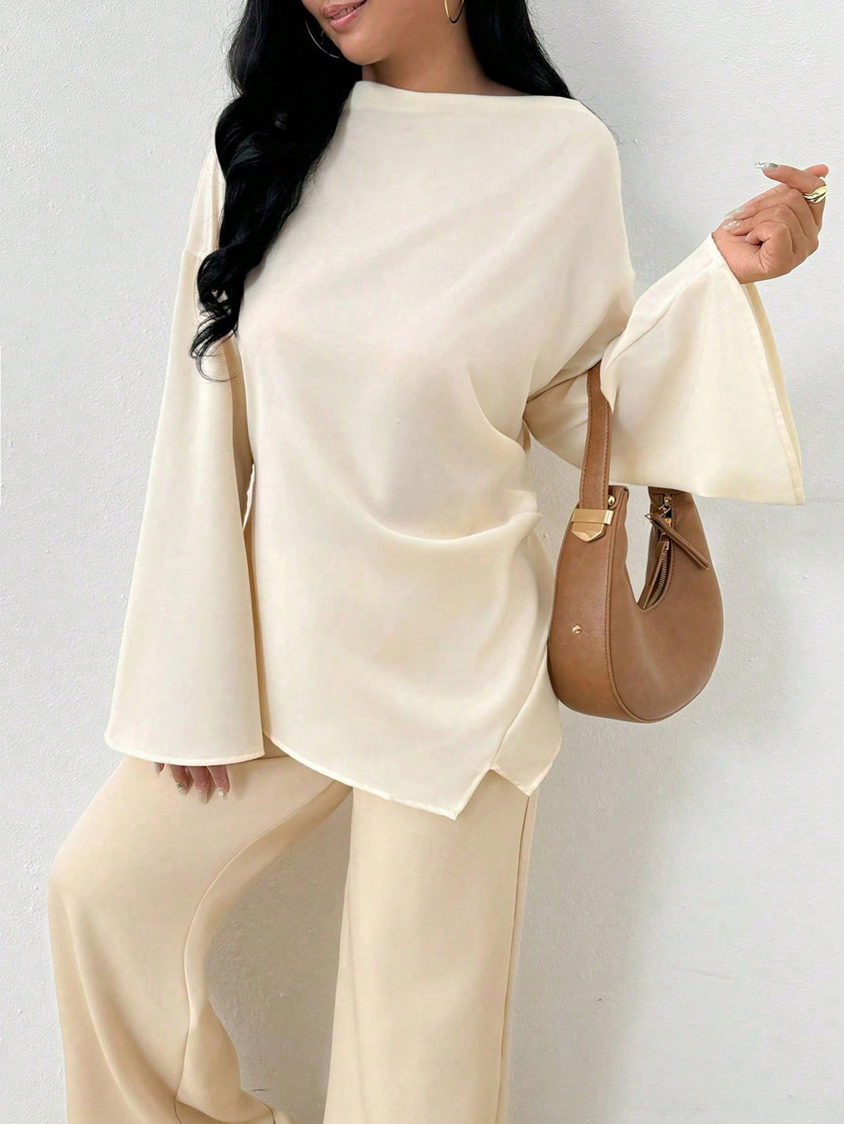 INAWLY Women's Elegant Commuting Mid-East Style Shirt For Daily Wear Fall Cloth For Women
