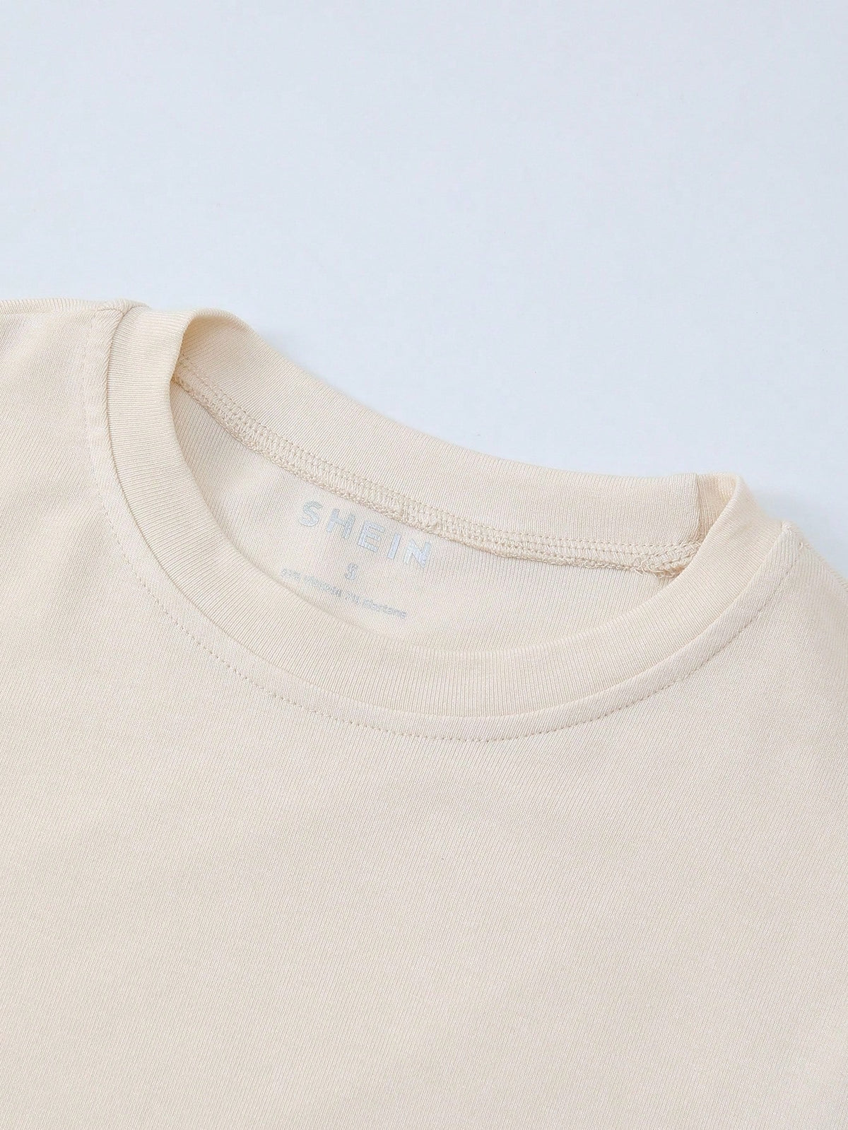INAWLY Women's Khaki Long Sleeve Fitted Crew Neck T-Shirt