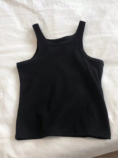INAWLY Women's Plain Color Spaghetti Strap Casual Sleeveless Top, Minimalist And Fashionable For Daily Wear