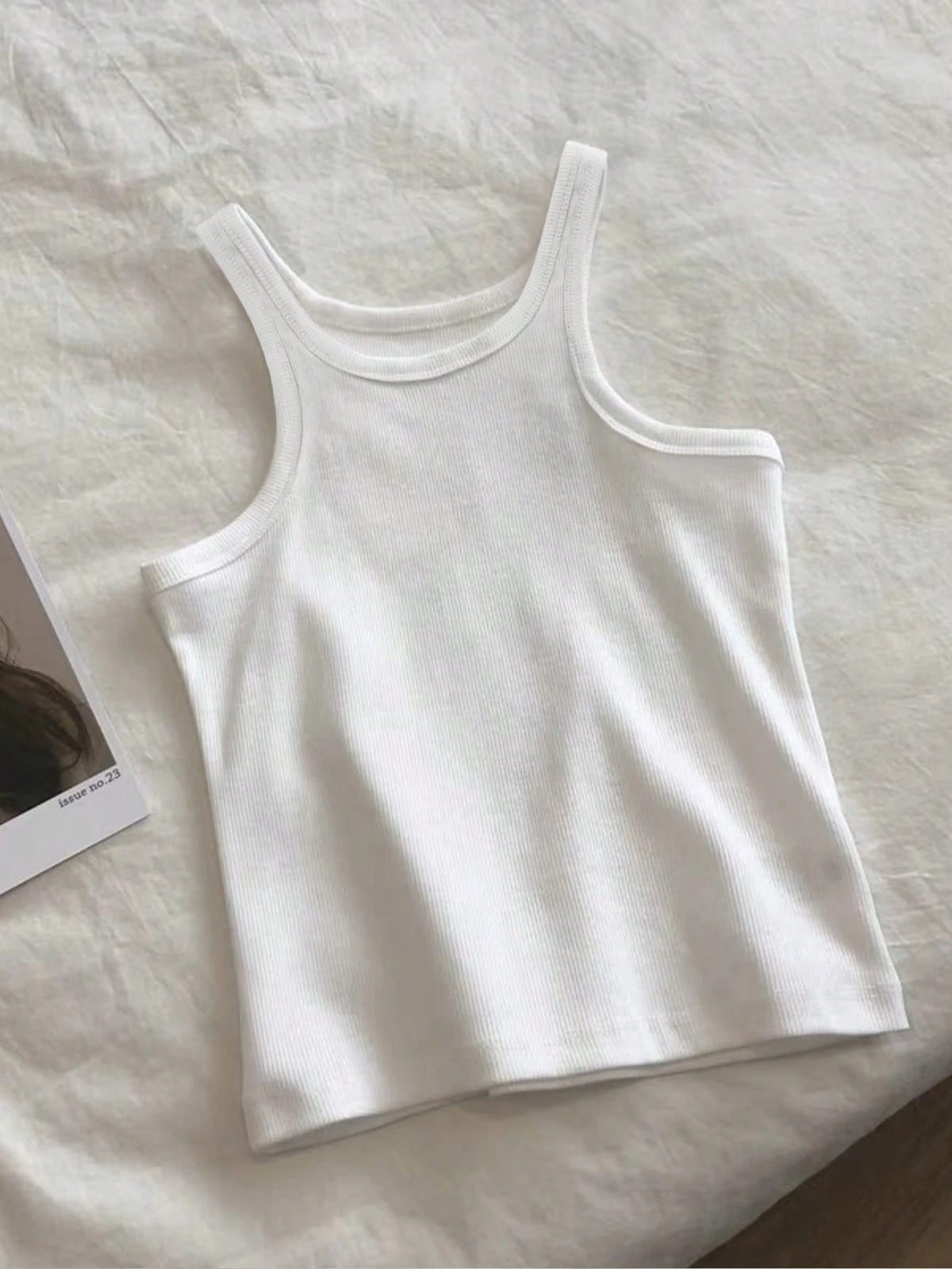 INAWLY Women's Plain Color Spaghetti Strap Casual Sleeveless Top, Minimalist And Fashionable For Daily Wear