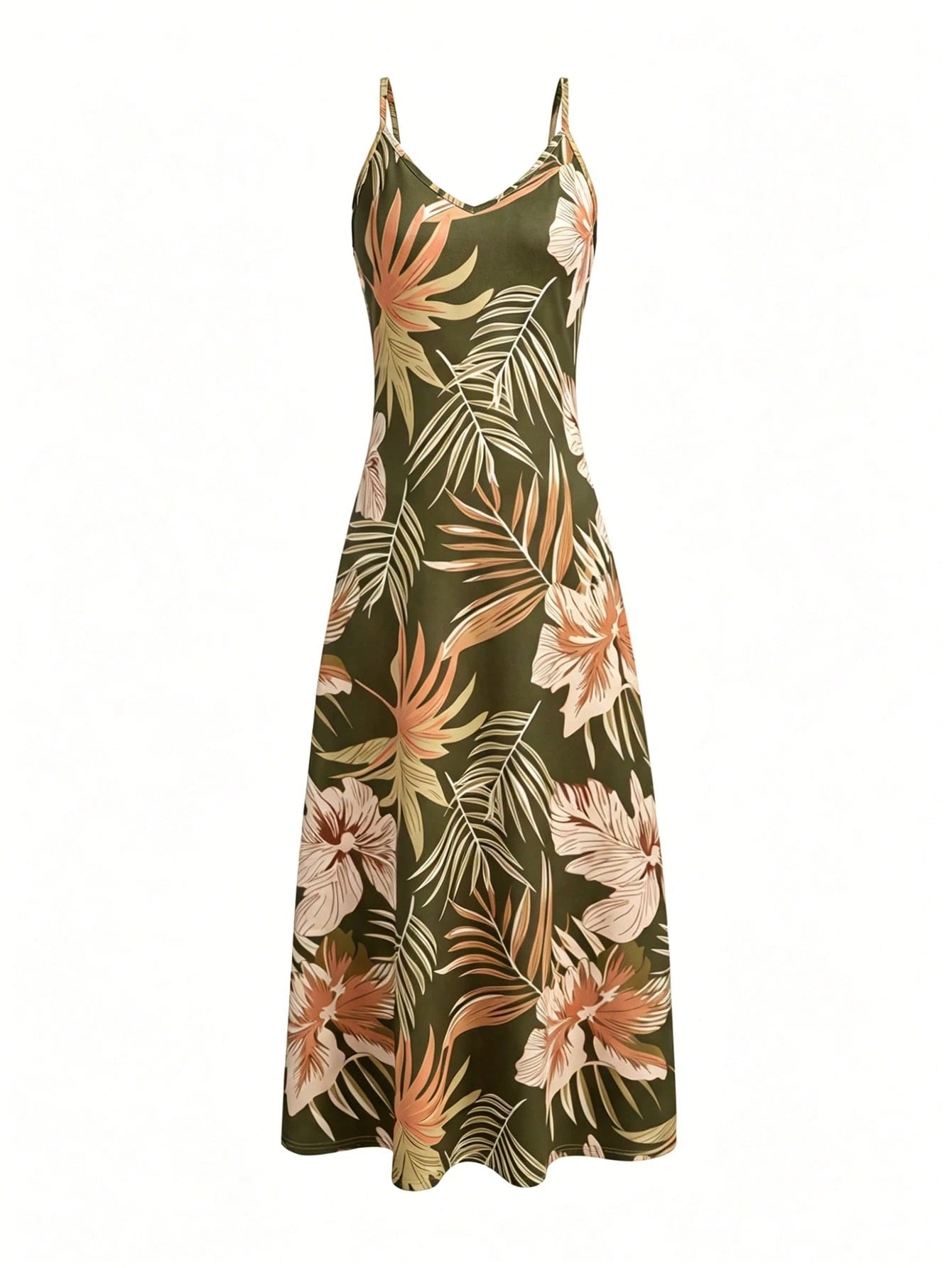 INAWLY Women's Plant Print Cami Casual Dress