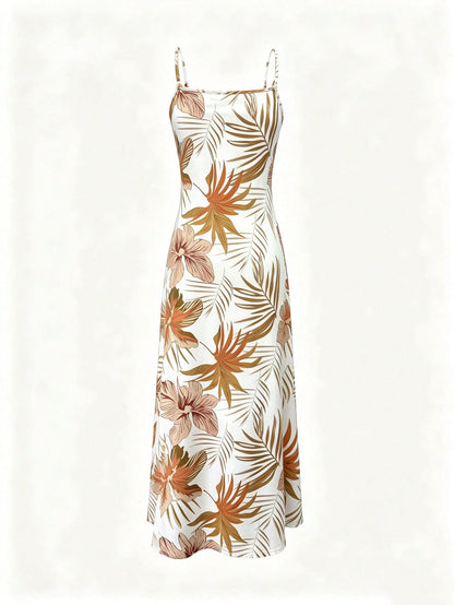 INAWLY Women's Plant Print Cami Casual Dress