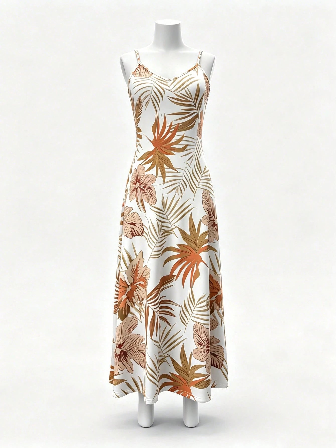 INAWLY Women's Plant Print Cami Casual Dress