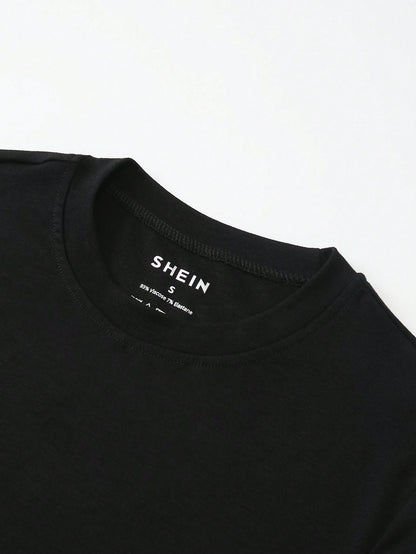 INAWLY Women's Solid Black Crew Neck Long Sleeve Simple T-Shirt, Casual Everyday Wear Fall Cloth For Women
