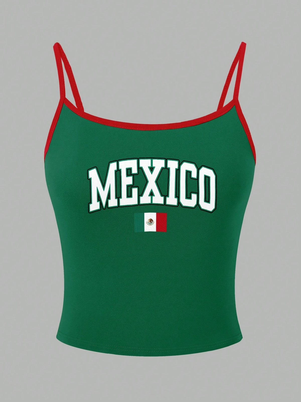 INAWLY Y2K Mexico Letter Graphic Camisole Top Graphic Tees Women Tops