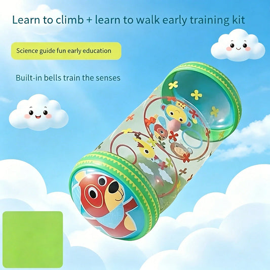 Infant Inflatable Roller With Balls And Bells, PVC Early Development Crawling Toy For 3 Months To 3 Years Old Babies, Exercise Strength, Balance, And Fun