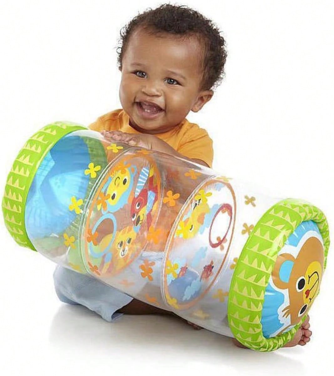 Infant Inflatable Roller With Balls And Bells, PVC Early Development Crawling Toy For 3 Months To 3 Years Old Babies, Exercise Strength, Balance, And Fun