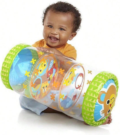 Infant Inflatable Roller With Balls And Bells, PVC Early Development Crawling Toy For 3 Months To 3 Years Old Babies, Exercise Strength, Balance, And Fun