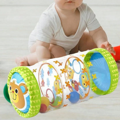 Infant Inflatable Roller With Balls And Bells, PVC Early Development Crawling Toy For 3 Months To 3 Years Old Babies, Exercise Strength, Balance, And Fun