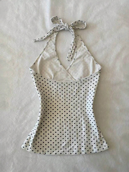 IslaSuriya Beaded Women's Floral Print Halter Neck Tie Back Camisole