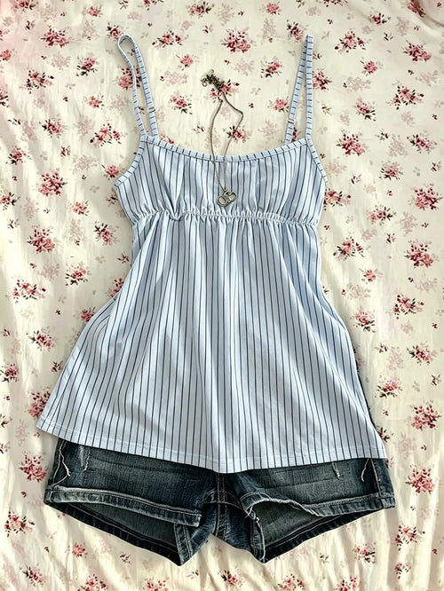 IslaSuriya Summer Casual Retro Y2K Striped Women's Camisole Tank Top