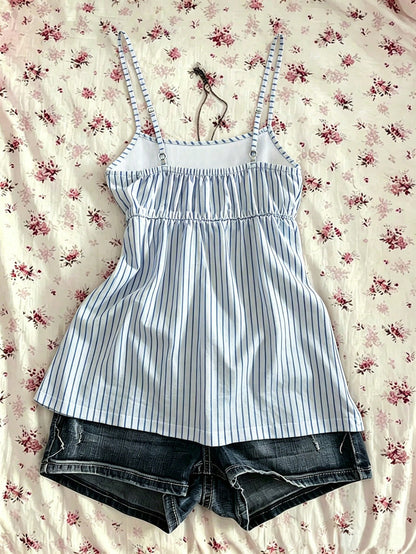 IslaSuriya Summer Casual Retro Y2K Striped Women's Camisole Tank Top