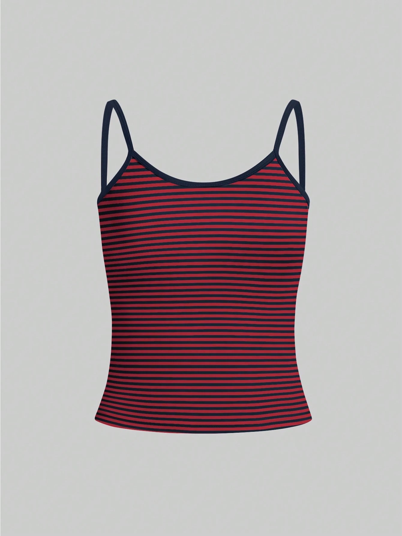 IslaSuriya Women's Brown And Blue Striped Camisole, Fashionable And Minimalist Summer Vacation Style