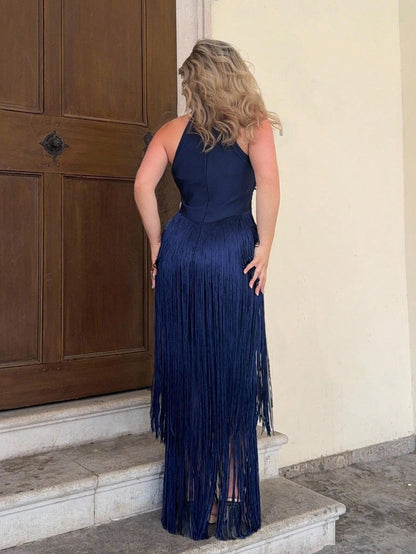 Jeta Ari Elegant Vintage Bohemian Tassel Maxi Dress, Suitable For Spring, Summer, Holidays, Festivals, Beaches, Parties, And Easter