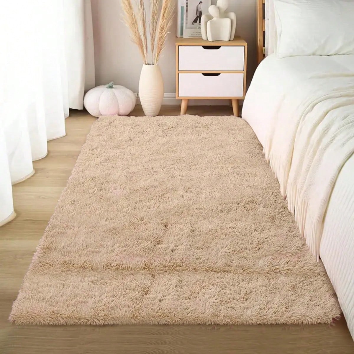 Joivida 1 Pc Soft Modern Indoor And Outdoor Plush Pink/Grass Green/Camel Carpet For Bedroom Living Room Dormitory Kids Room Home Decoration Non-Slip Polyester Fiber Comfortable Kids Room Decoration Fl