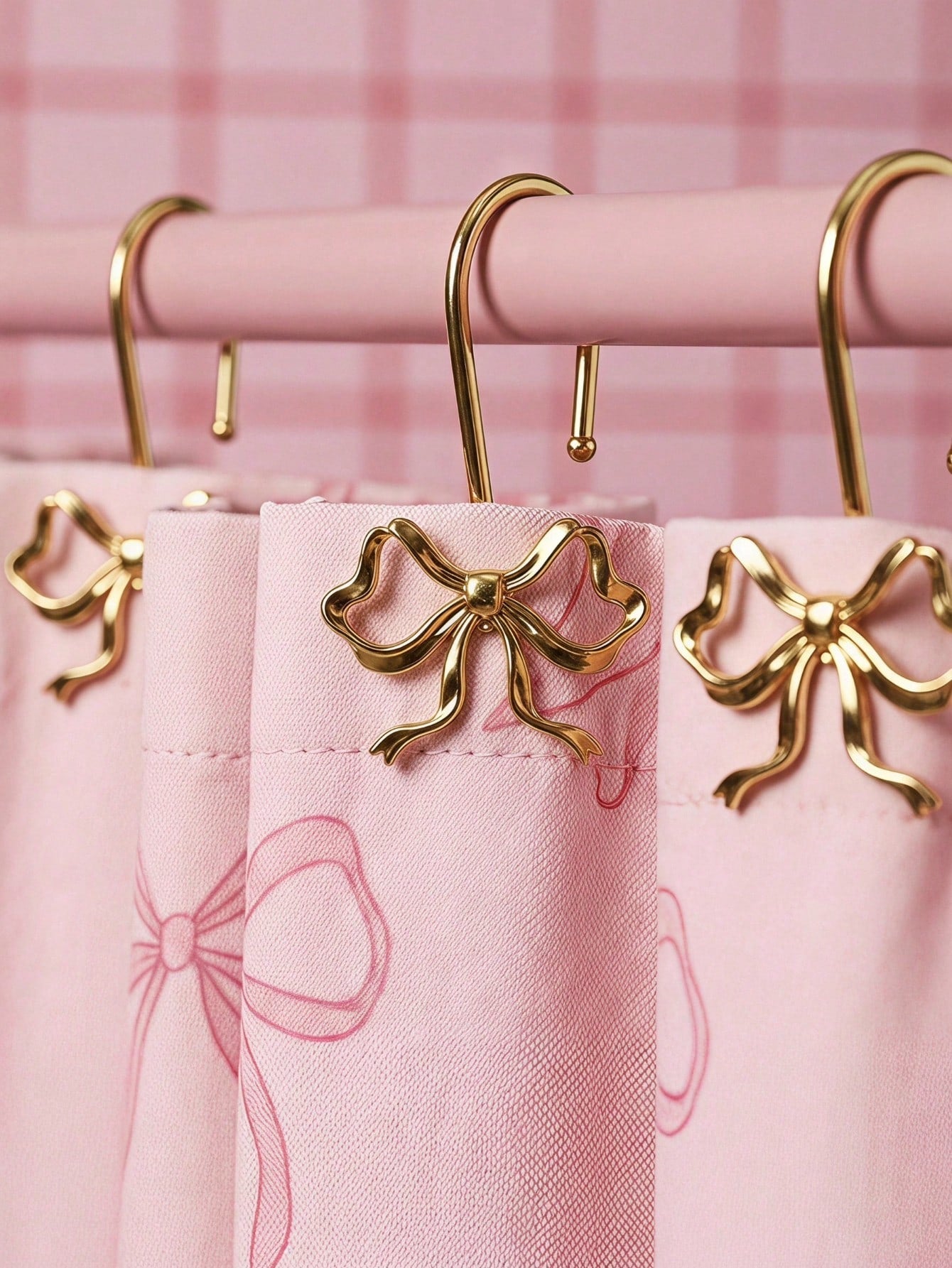 Joivida 12 Bow Shower Curtain Hooks, Rust Proof Zinc Alloy Curtain Rings, Decorative Bow Shaped Design Curtain Hooks, Rust Proof, Used For S-Shaped Hooks In Bathrooms, Bedrooms, Living Rooms, Home Dec