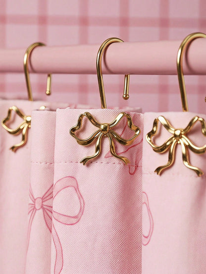 Joivida 12 Bow Shower Curtain Hooks, Rust Proof Zinc Alloy Curtain Rings, Decorative Bow Shaped Design Curtain Hooks, Rust Proof, Used For S-Shaped Hooks In Bathrooms, Bedrooms, Living Rooms, Home Dec
