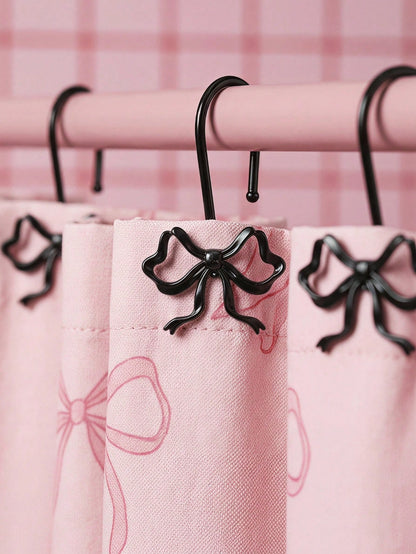 Joivida 12 Bow Shower Curtain Hooks, Rust Proof Zinc Alloy Curtain Rings, Decorative Bow Shaped Design Curtain Hooks, Rust Proof, Used For S-Shaped Hooks In Bathrooms, Bedrooms, Living Rooms, Home Dec