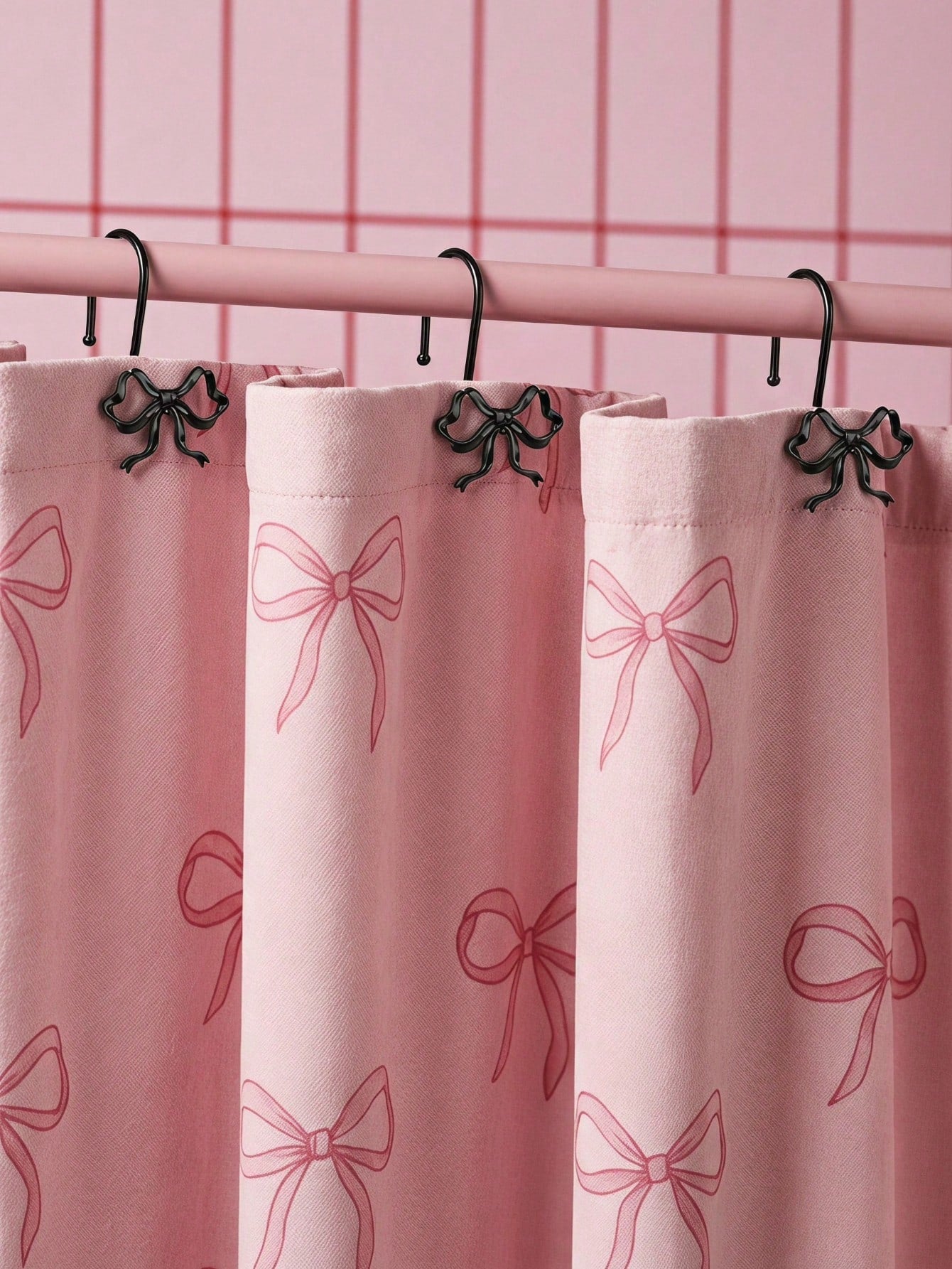 Joivida 12 Bow Shower Curtain Hooks, Rust Proof Zinc Alloy Curtain Rings, Decorative Bow Shaped Design Curtain Hooks, Rust Proof, Used For S-Shaped Hooks In Bathrooms, Bedrooms, Living Rooms, Home Dec