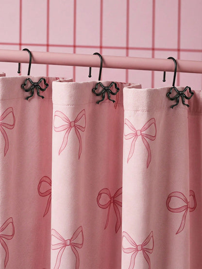 Joivida 12 Bow Shower Curtain Hooks, Rust Proof Zinc Alloy Curtain Rings, Decorative Bow Shaped Design Curtain Hooks, Rust Proof, Used For S-Shaped Hooks In Bathrooms, Bedrooms, Living Rooms, Home Dec