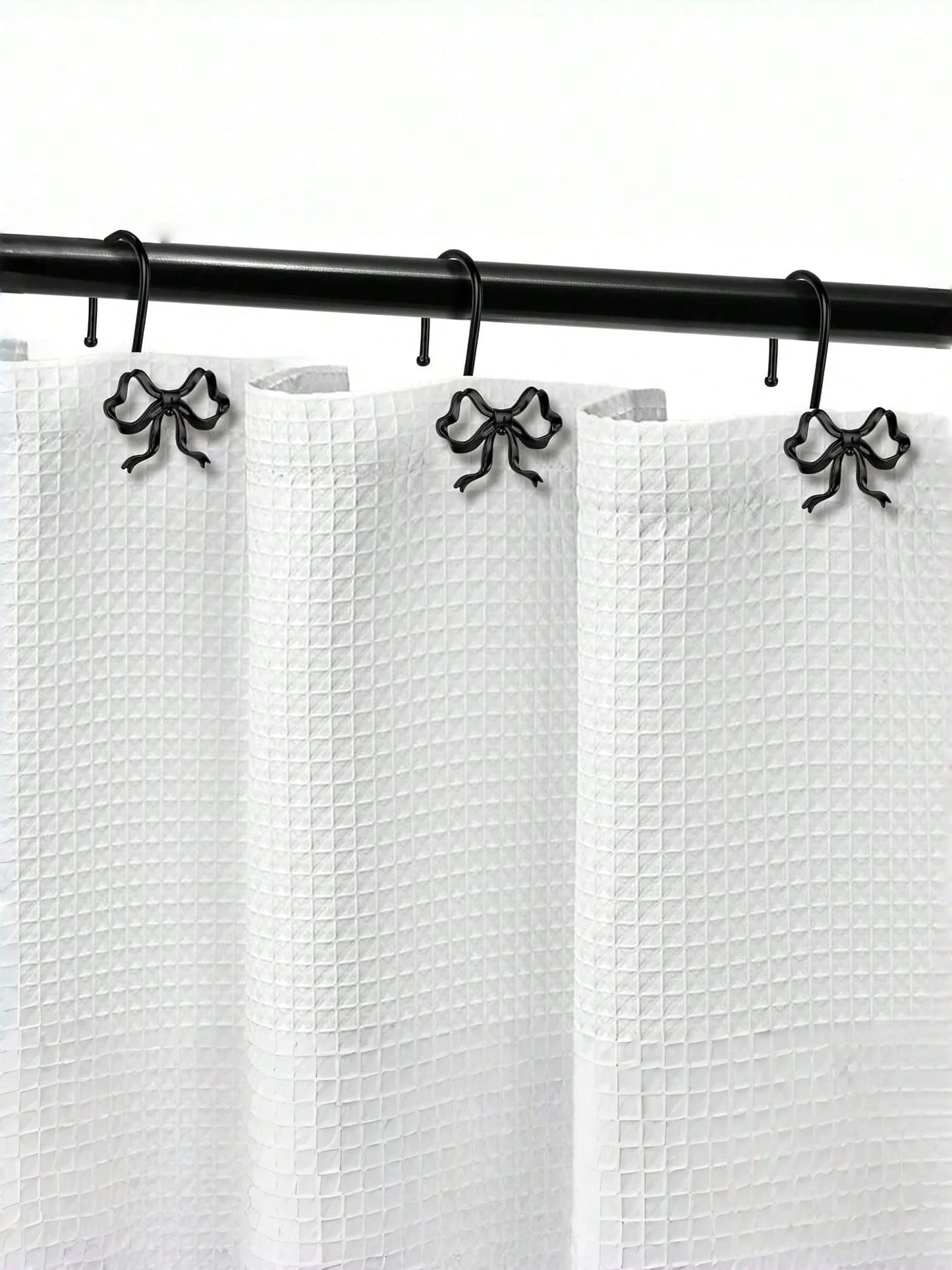 Joivida 12 Bow Shower Curtain Hooks, Rust Proof Zinc Alloy Curtain Rings, Decorative Bow Shaped Design Curtain Hooks, Rust Proof, Used For S-Shaped Hooks In Bathrooms, Bedrooms, Living Rooms, Home Dec