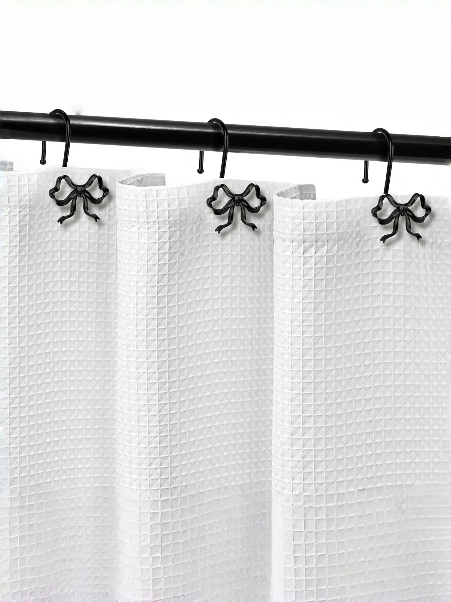 Joivida 12 Bow Shower Curtain Hooks, Rust Proof Zinc Alloy Curtain Rings, Decorative Bow Shaped Design Curtain Hooks, Rust Proof, Used For S-Shaped Hooks In Bathrooms, Bedrooms, Living Rooms, Home Dec