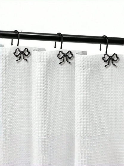 Joivida 12 Bow Shower Curtain Hooks, Rust Proof Zinc Alloy Curtain Rings, Decorative Bow Shaped Design Curtain Hooks, Rust Proof, Used For S-Shaped Hooks In Bathrooms, Bedrooms, Living Rooms, Home Dec