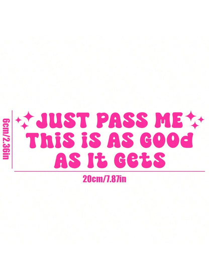 Just Pass Me Funny Car Decal,Cute Car Stickers,Cute Car Decal,Car Decals,Car Stickers,Cute Bumper Stickers,Kawaii Girly Car