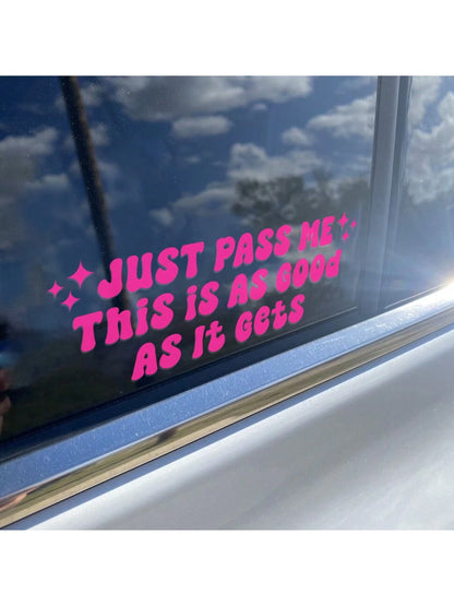Just Pass Me Funny Car Decal,Cute Car Stickers,Cute Car Decal,Car Decals,Car Stickers,Cute Bumper Stickers,Kawaii Girly Car