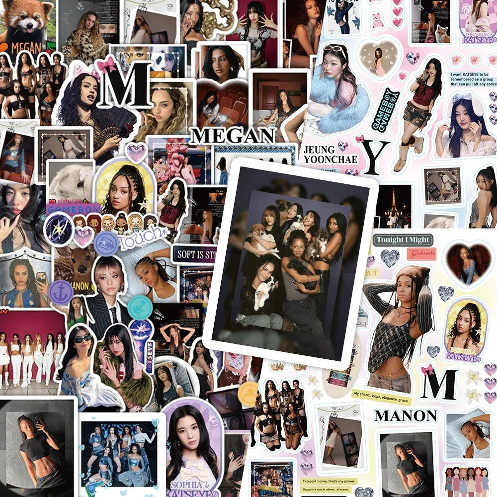 Katseye Stickers Set- Sophia, Lara, Chanelle, Daniela, Yoonchae, Manon, New Album & Songs, Fans Merch Goods, DIY Personalized Idol Merch Gift For Friends Birthday, 78/100pcs Star Stickers, Sticker C