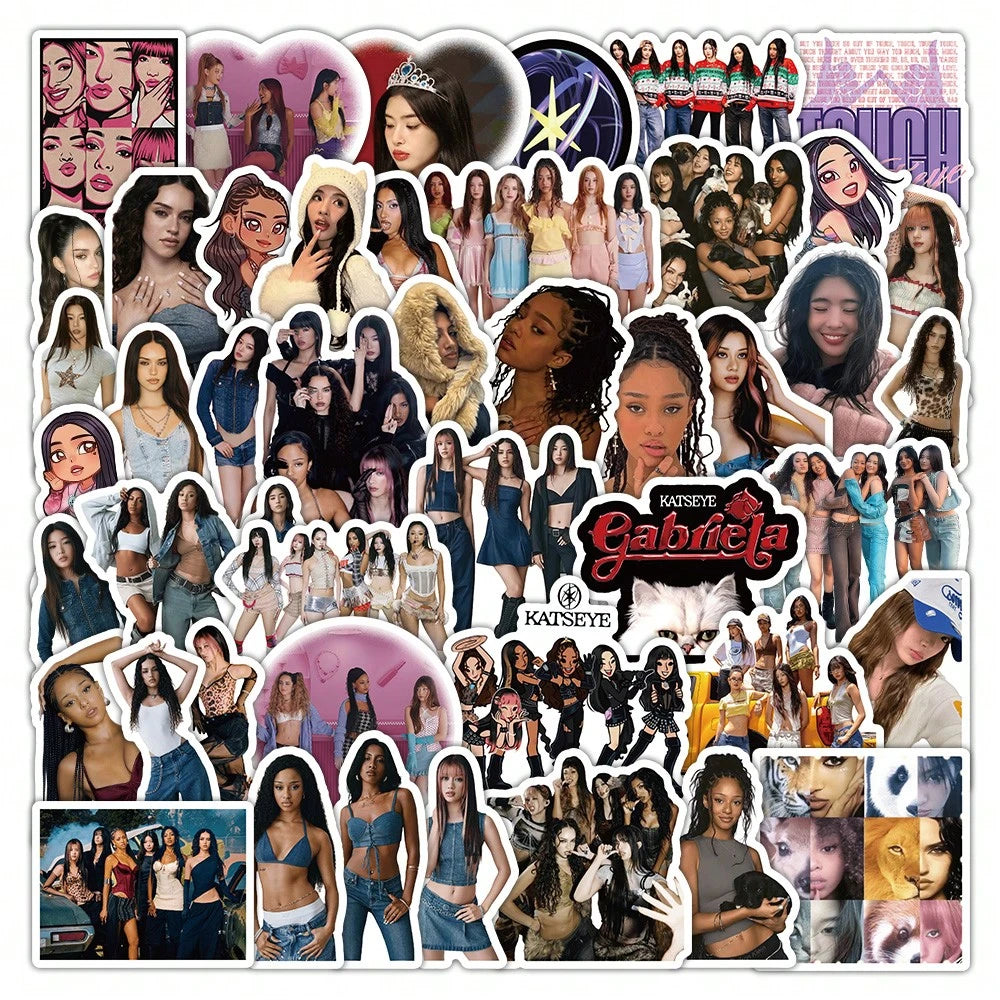Katseye Stickers Set- Sophia, Lara, Chanelle, Daniela, Yoonchae, Manon, New Album & Songs, Fans Merch Goods, DIY Personalized Idol Merch Gift For Friends Birthday, 78/100pcs Star Stickers, Sticker C