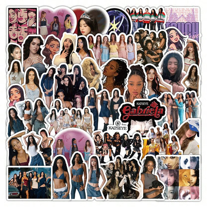 Katseye Stickers Set- Sophia, Lara, Chanelle, Daniela, Yoonchae, Manon, New Album & Songs, Fans Merch Goods, DIY Personalized Idol Merch Gift For Friends Birthday, 78/100pcs Star Stickers, Sticker C
